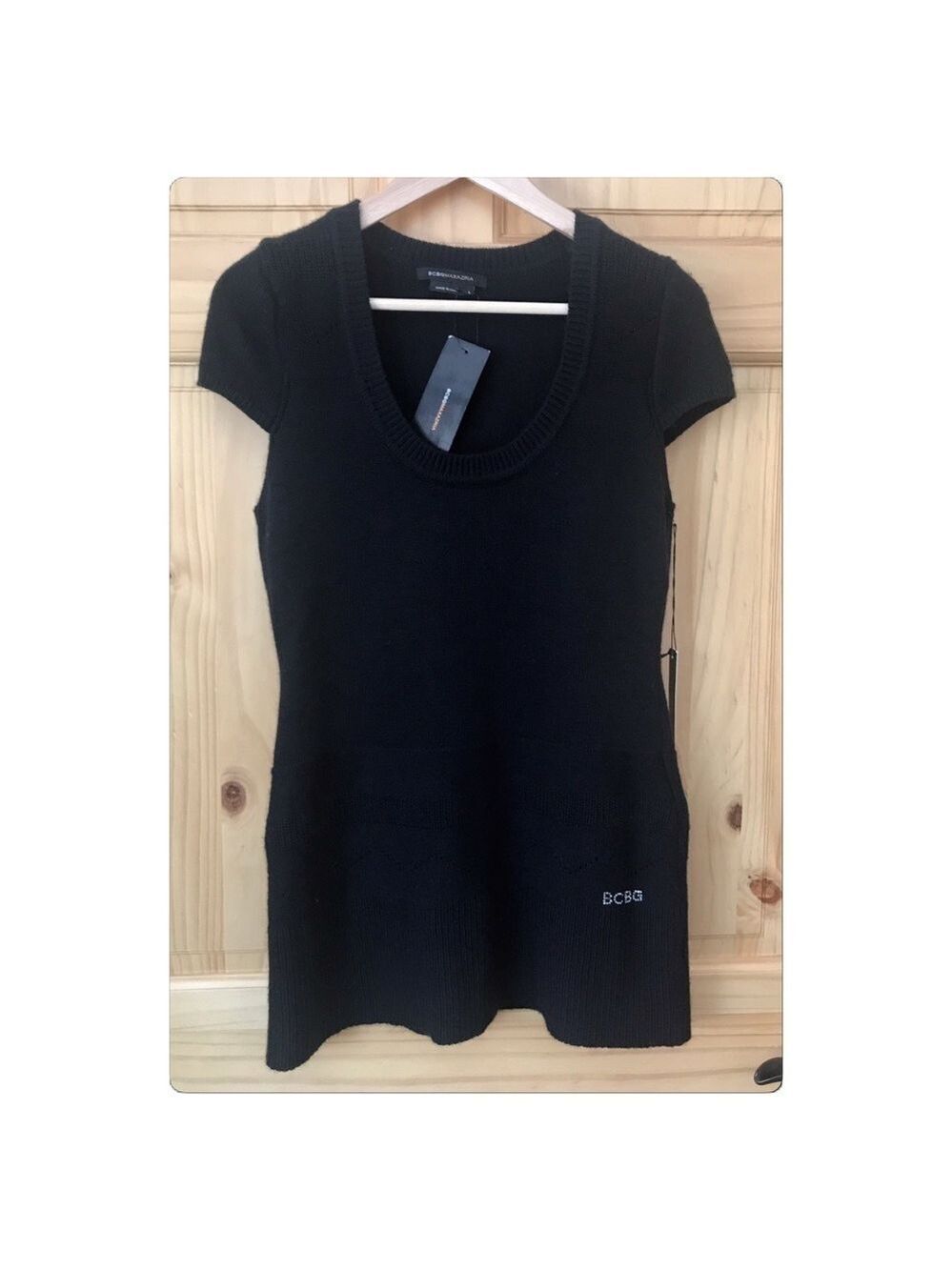 BCBGMAXAZRIA Wool & Angora blend short sleeve sweater dress size L